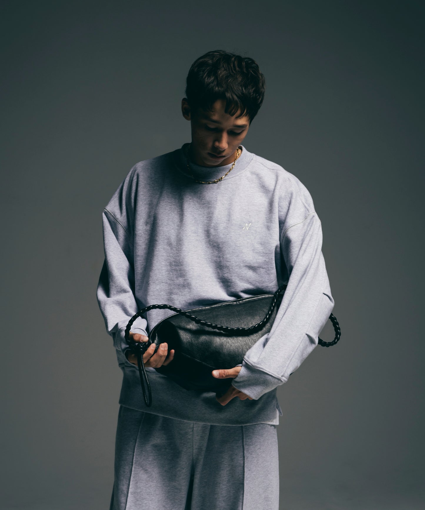 【グレー】OVER SIZE SWEAT PULLOVER/オーバーサイズスウェットプルオーバー