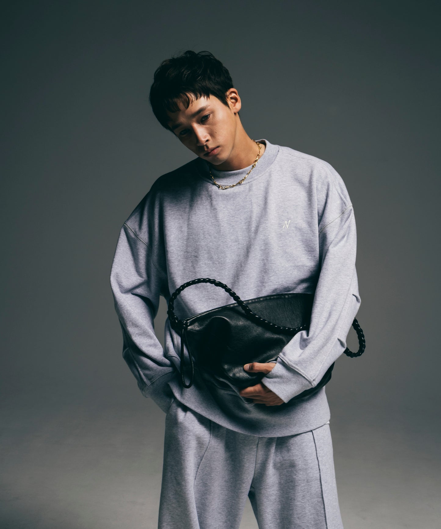 【グレー】OVER SIZE SWEAT PULLOVER/オーバーサイズスウェットプルオーバー