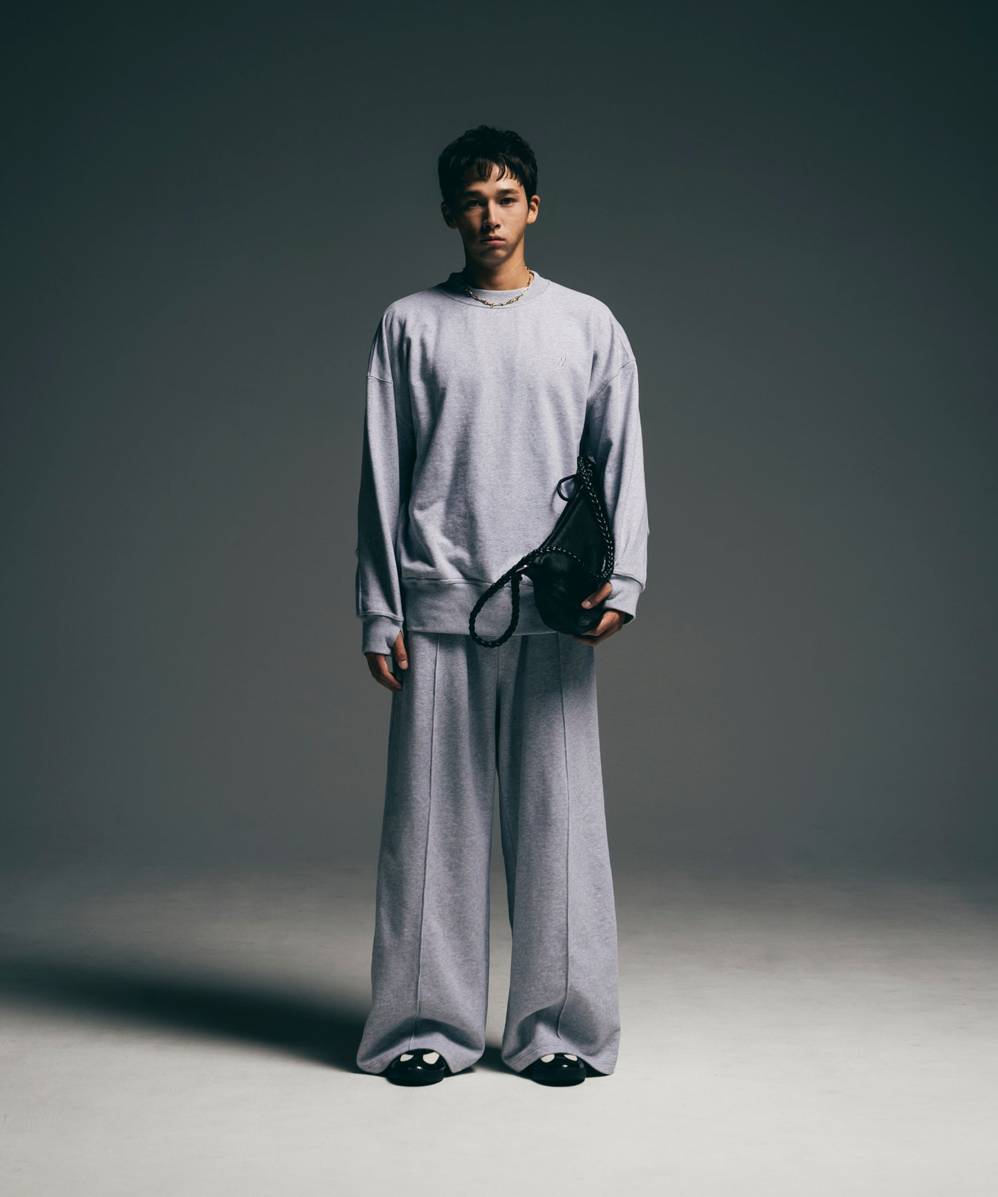 【グレー】OVER SIZE SWEAT PULLOVER/オーバーサイズスウェットプルオーバー