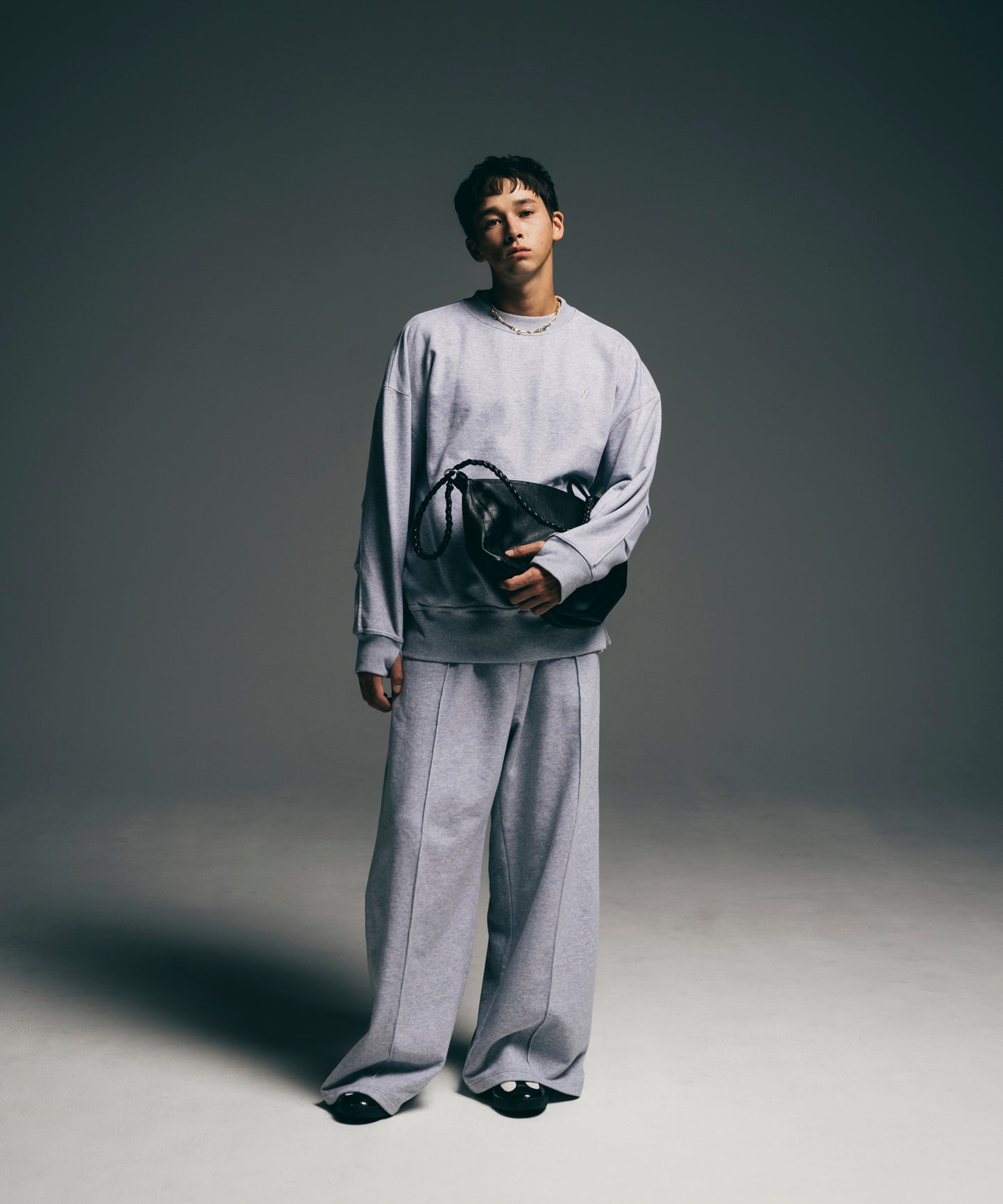 【グレー】OVER SIZE SWEAT PULLOVER/オーバーサイズスウェットプルオーバー
