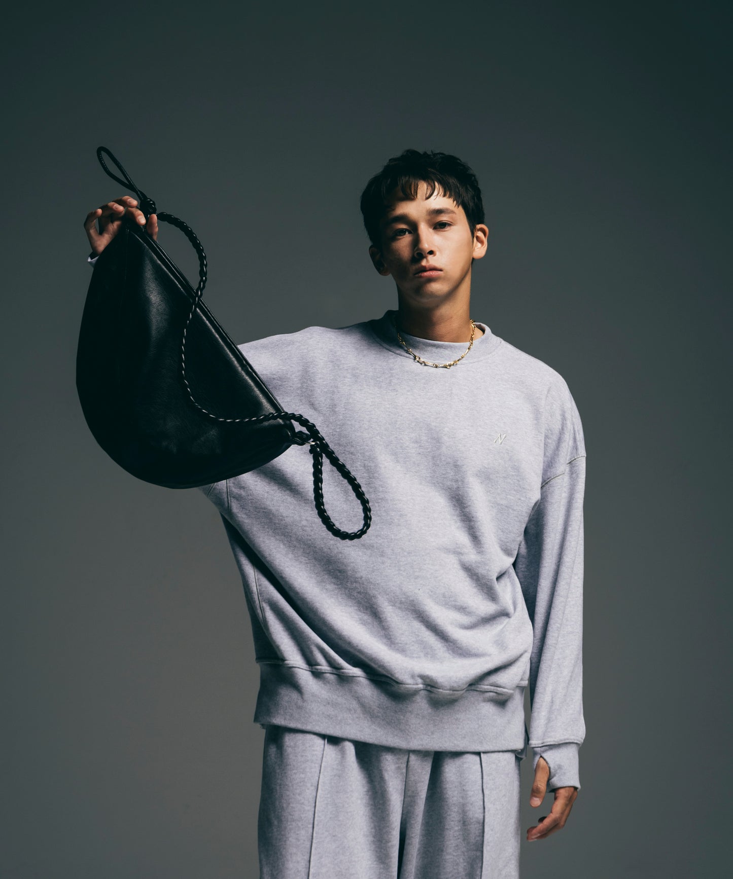 【グレー】OVER SIZE SWEAT PULLOVER/オーバーサイズスウェットプルオーバー
