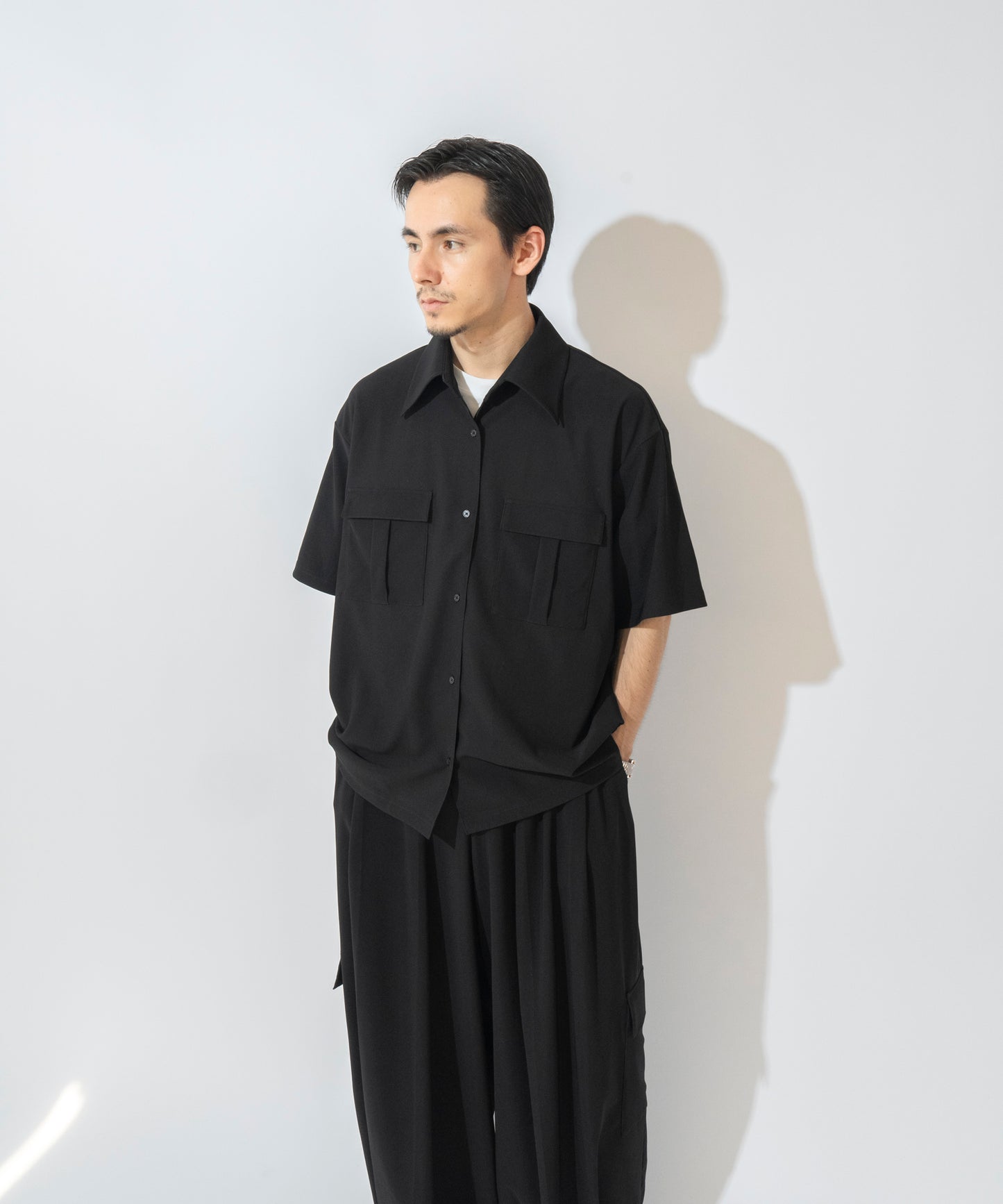 【ブラック】PIQUE CPO SHIRT / ピケCPOシャツ