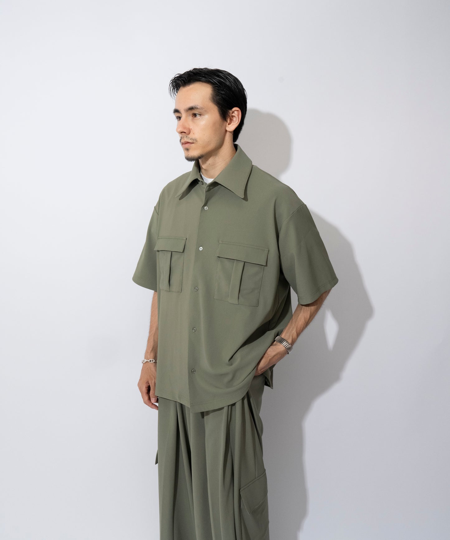 【オリーブ】PIQUE CPO SHIRT / ピケCPOシャツ