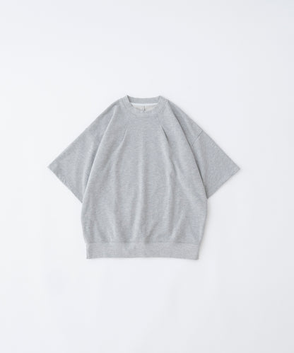 【グレー】TUCK SWAET T-SHIRT / タッククルーネックスウェットTシャツ