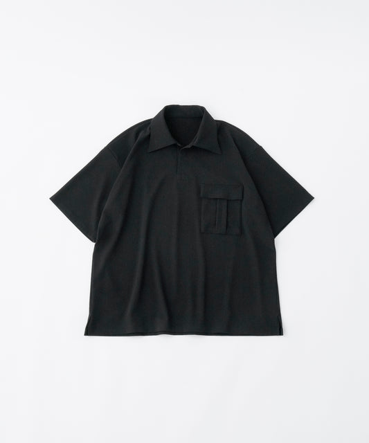 【ブラック】PIQUE SKIPPER POLO SHIRT / ピケスキッパーポロシャツ