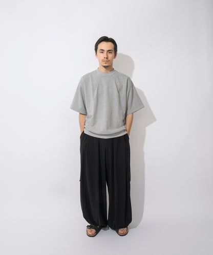 【グレー】TUCK SWAET T-SHIRT / タッククルーネックスウェットTシャツ