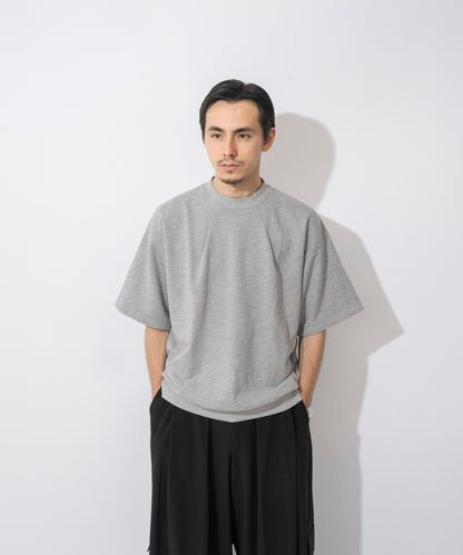 【グレー】TUCK SWAET T-SHIRT / タッククルーネックスウェットTシャツ