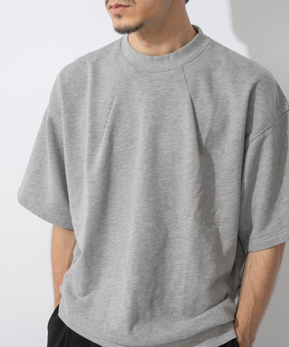 【グレー】TUCK SWAET T-SHIRT / タッククルーネックスウェットTシャツ