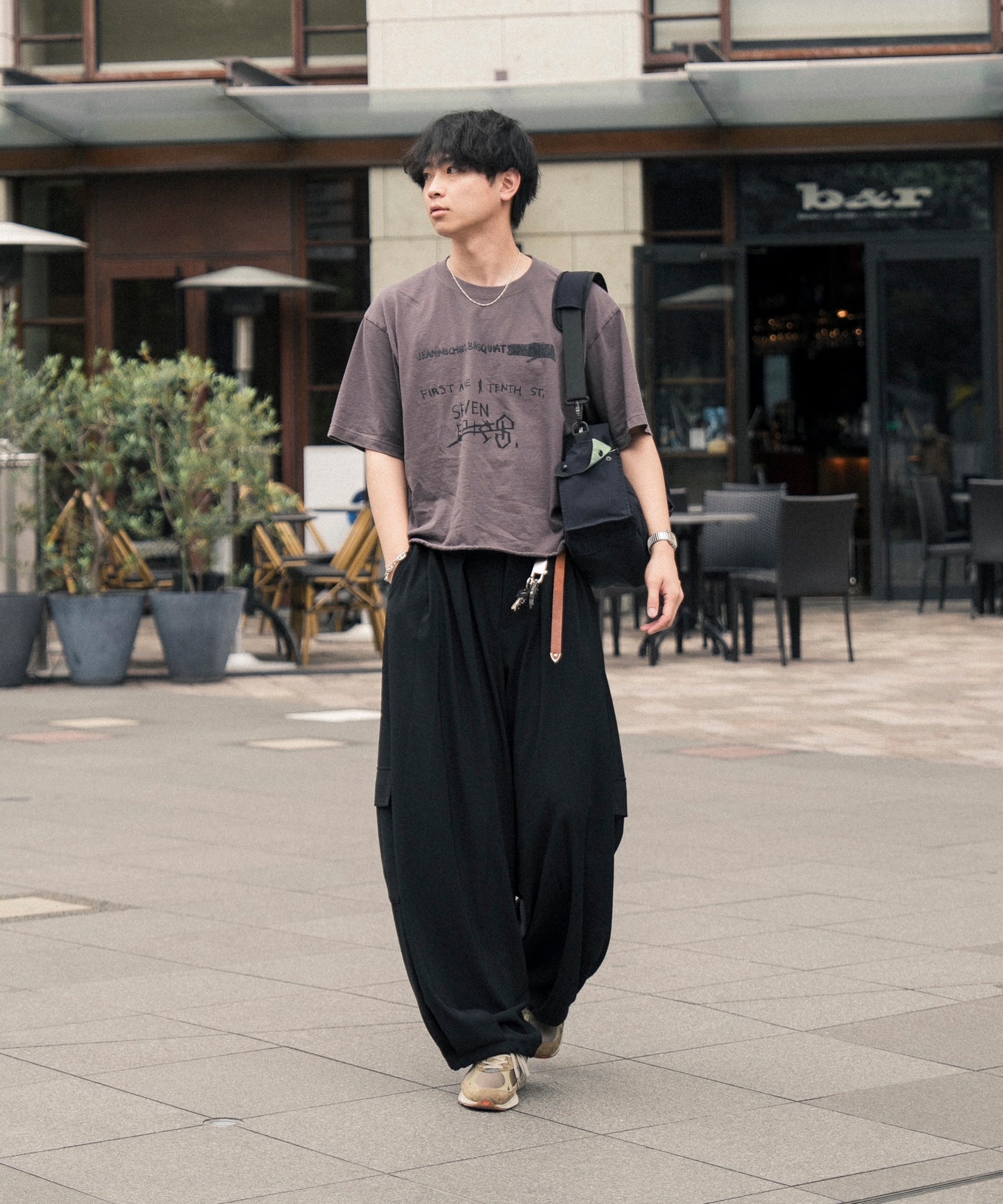 【ブラック】PIQUE WIDE TUCK CARGO PANTS / ピケワイドタックカーゴパンツ