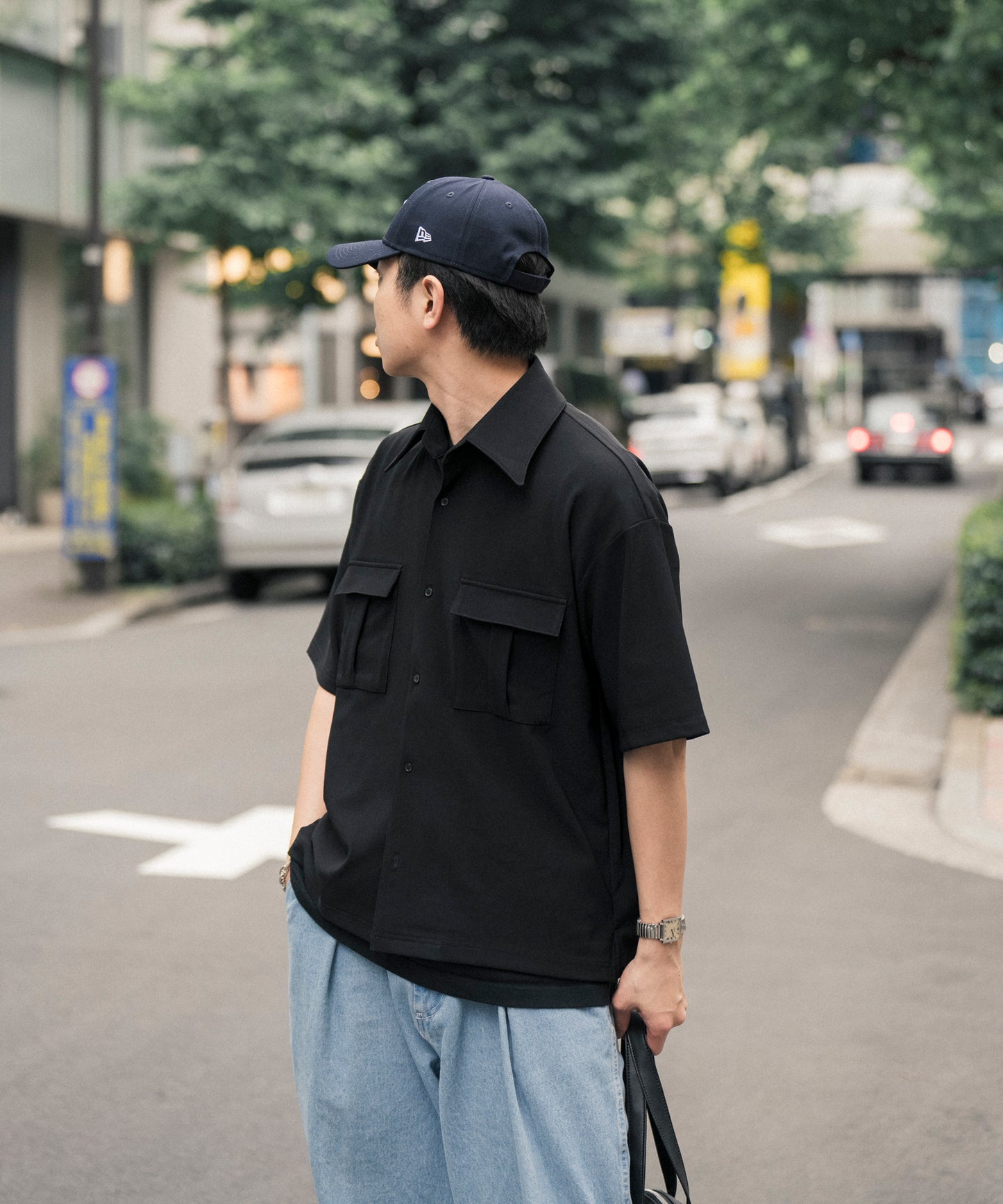 【ブラック】PIQUE CPO SHIRT / ピケCPOシャツ