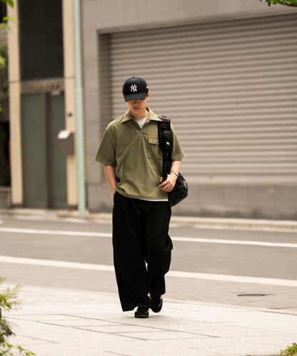 【オリーブ】PIQUE SKIPPER POLO SHIRT / ピケスキッパーポロシャツ