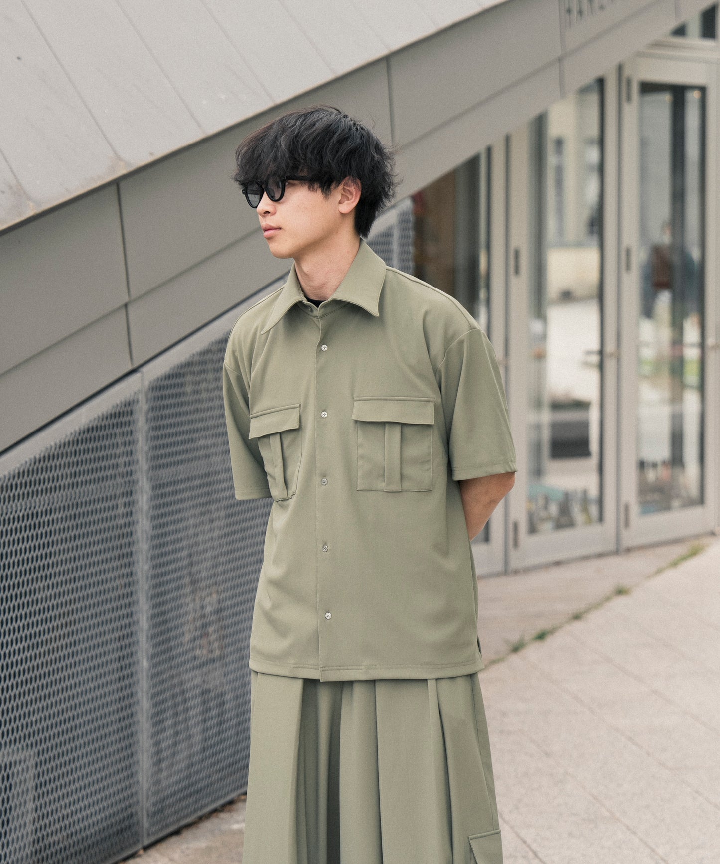 【オリーブ】PIQUE SKIPPER POLO SHIRT / ピケスキッパーポロシャツ