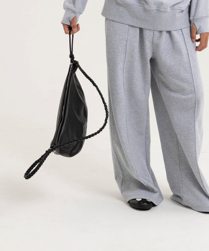 【グレー】PIN TUCK SWEAT WIDE PANTS/ピンタックスウェットワイドパンツ