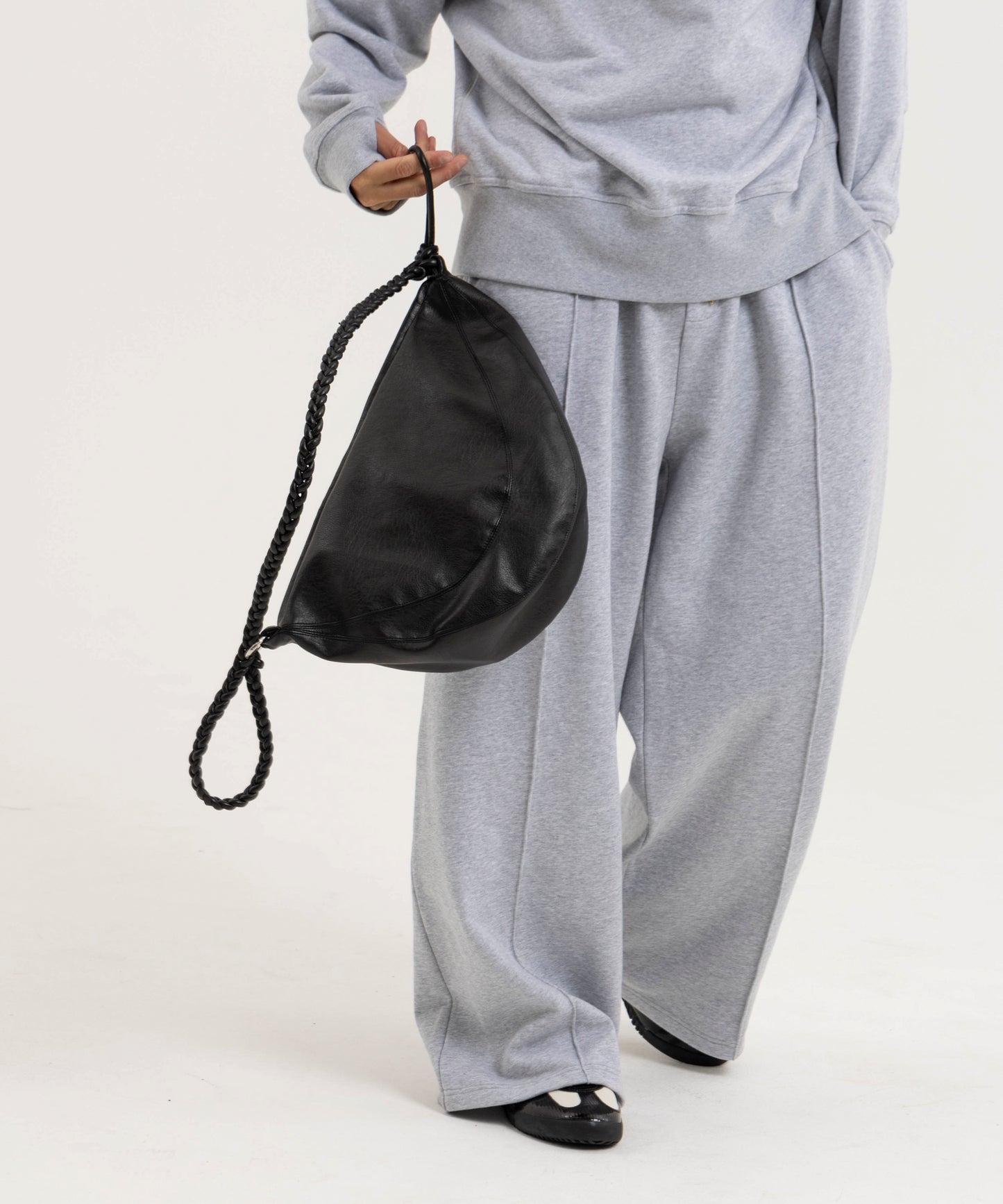 【グレー】PIN TUCK SWEAT WIDE PANTS/ピンタックスウェットワイドパンツ