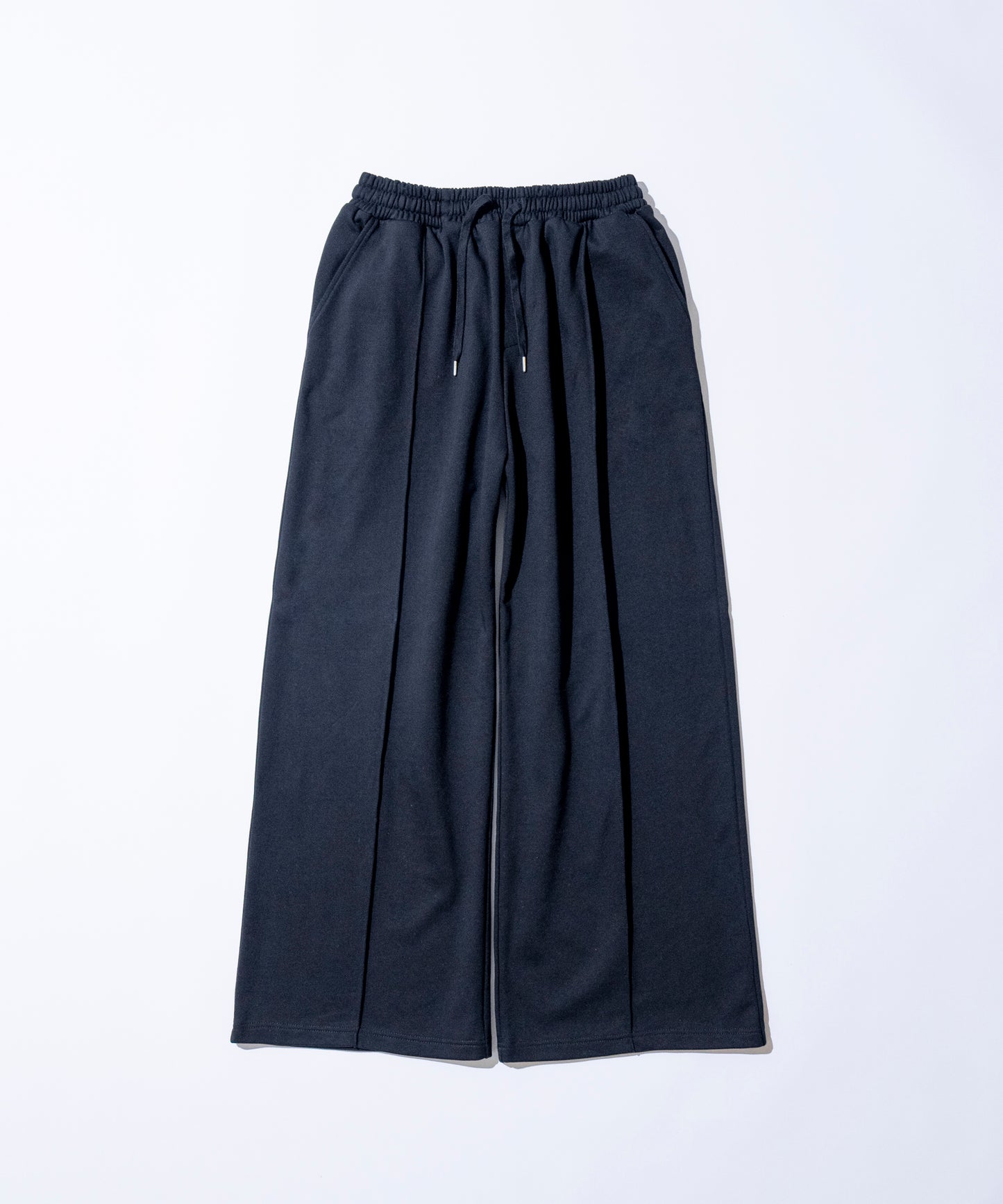 【ブラック】PIN TUCK SWEAT WIDE PANTS/ピンタックスウェットワイドパンツ