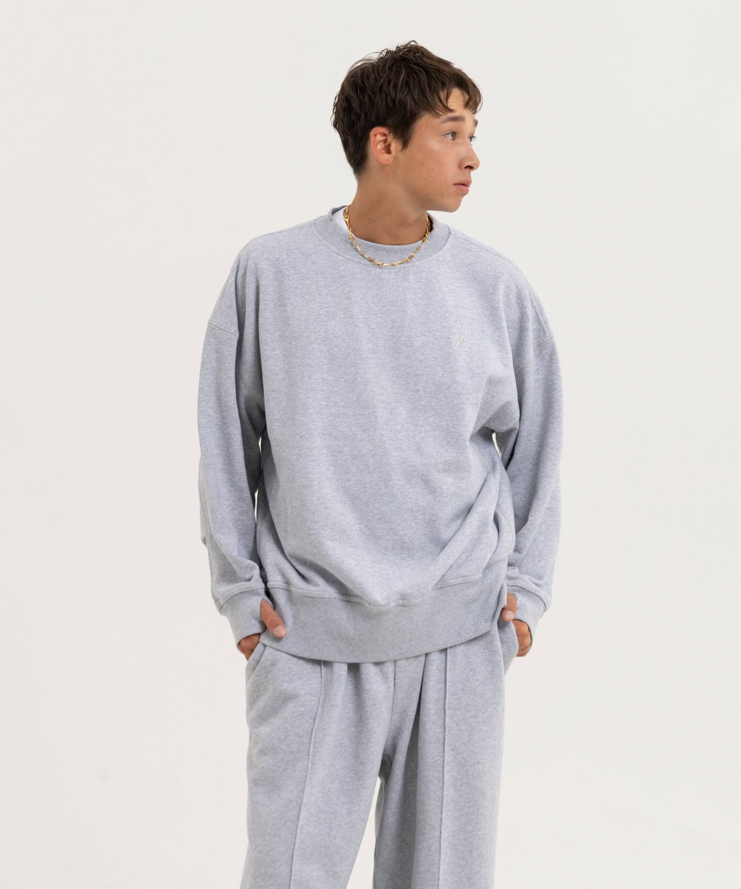 【グレー】OVER SIZE SWEAT PULLOVER/オーバーサイズスウェットプルオーバー