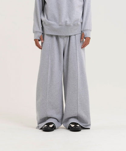 【グレー】PIN TUCK SWEAT WIDE PANTS/ピンタックスウェットワイドパンツ