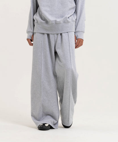 【グレー】PIN TUCK SWEAT WIDE PANTS/ピンタックスウェットワイドパンツ