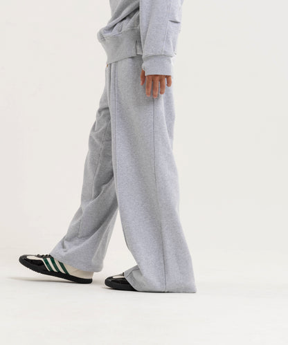 【グレー】PIN TUCK SWEAT WIDE PANTS/ピンタックスウェットワイドパンツ