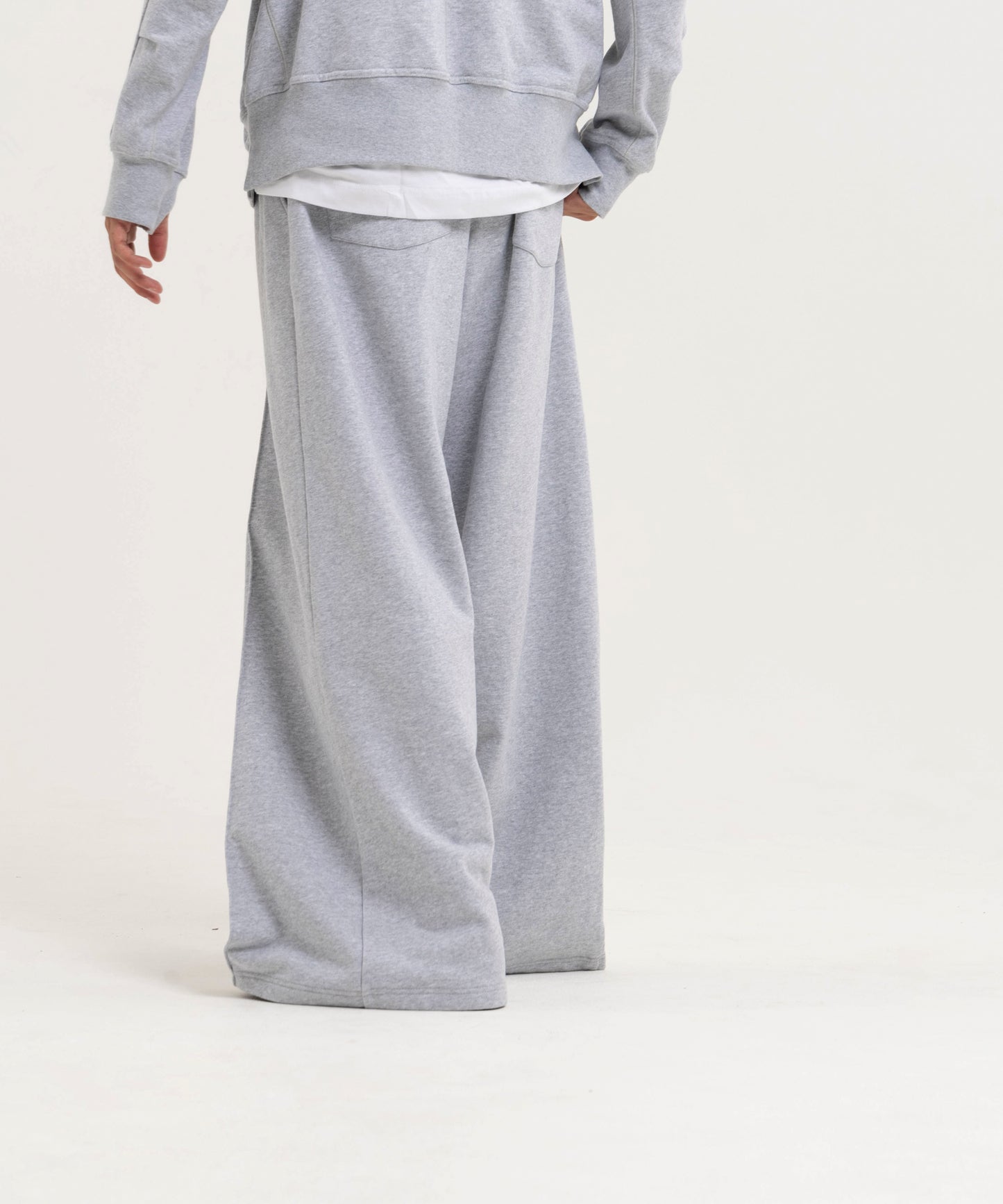 【グレー】PIN TUCK SWEAT WIDE PANTS/ピンタックスウェットワイドパンツ