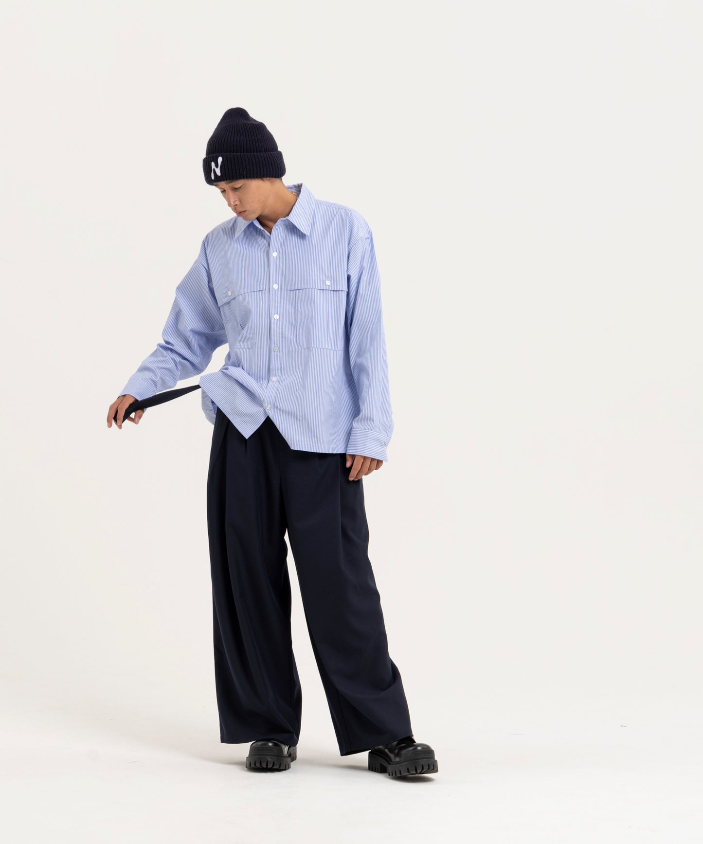 【ストライプ】LOOSE FIT SHIRTS/ルーズフィットシャツ