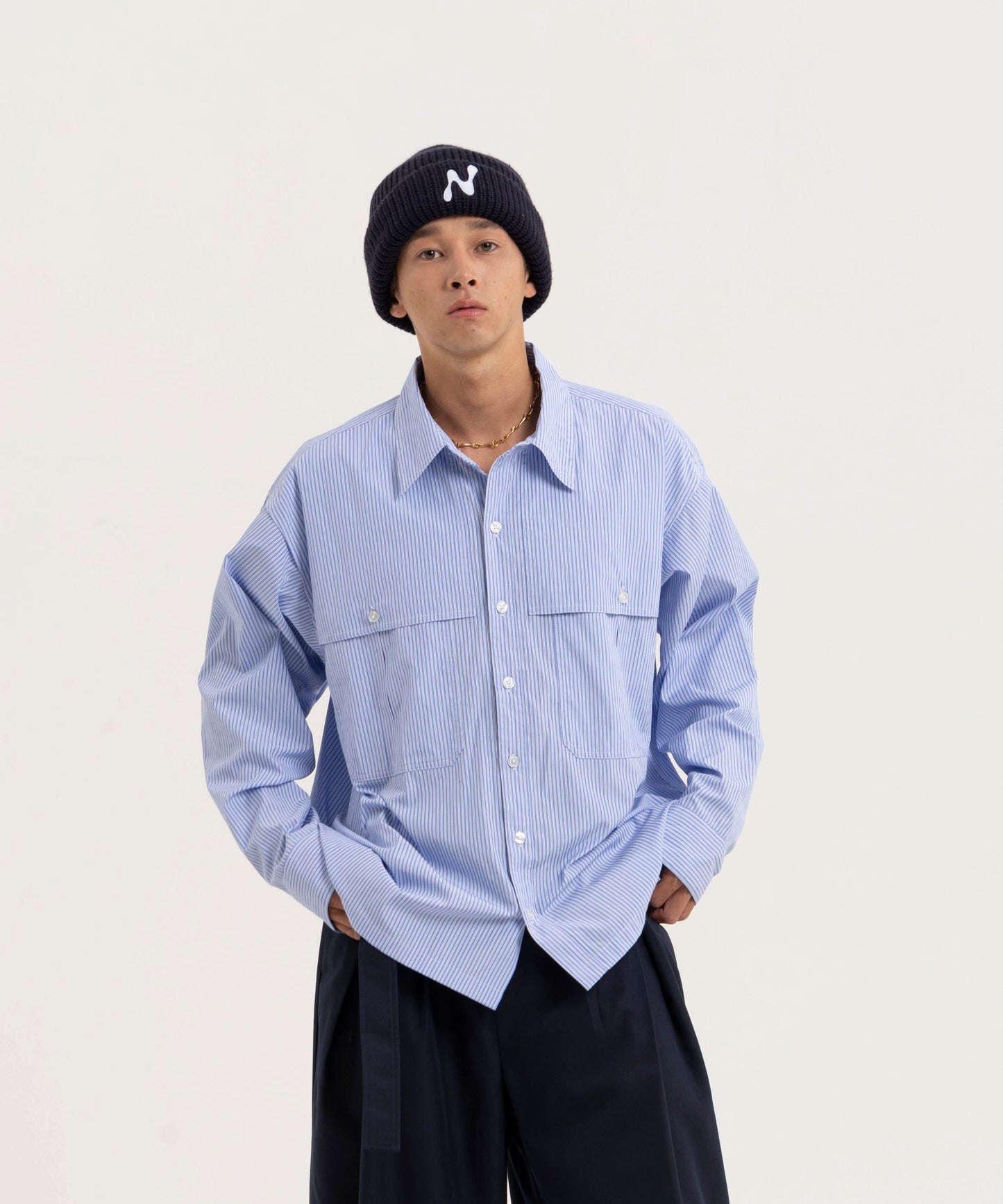 【ストライプ】LOOSE FIT SHIRTS/ルーズフィットシャツ