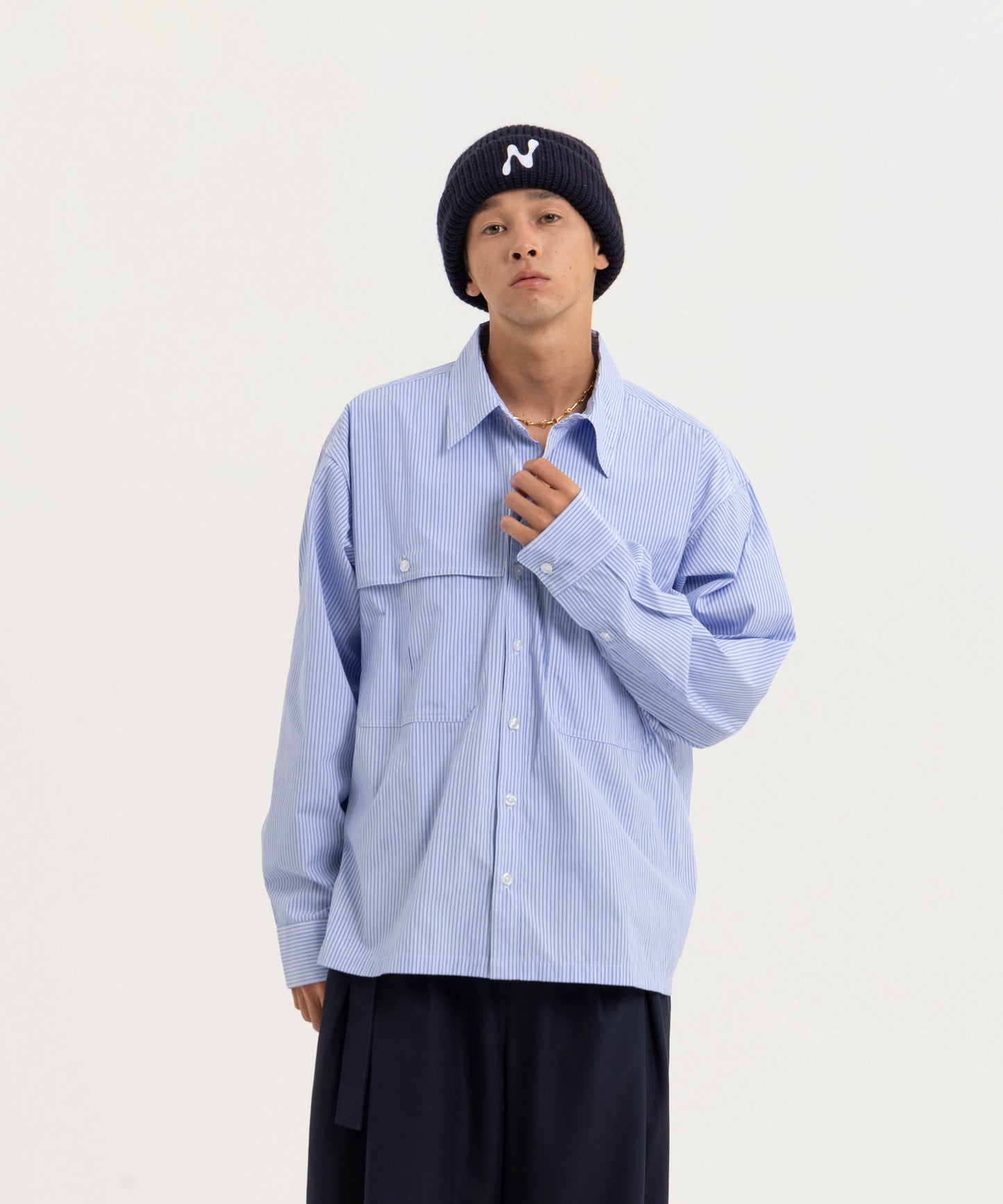 【ストライプ】LOOSE FIT SHIRTS/ルーズフィットシャツ