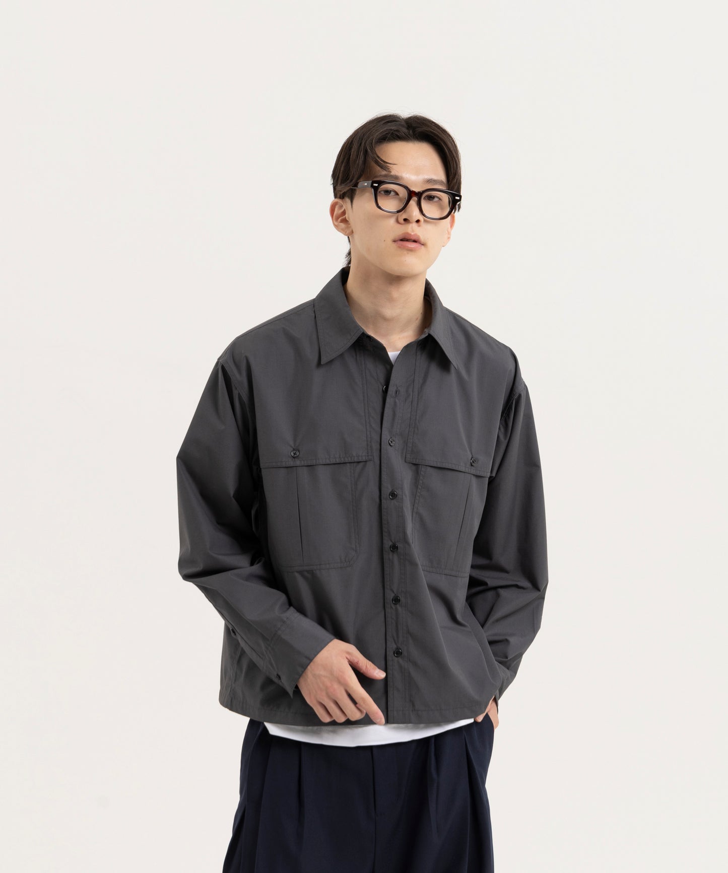 【ダークグレー】LOOSE FIT SHIRTS/ルーズフィットシャツ