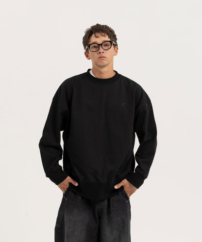 【ブラック】OVER SIZE SWEAT PULLOVER/オーバーサイズスウェットプルオーバー