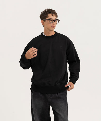 【ブラック】OVER SIZE SWEAT PULLOVER/オーバーサイズスウェットプルオーバー