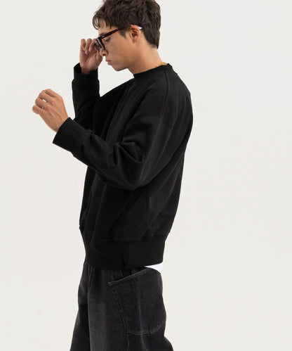 【ブラック】OVER SIZE SWEAT PULLOVER/オーバーサイズスウェットプルオーバー