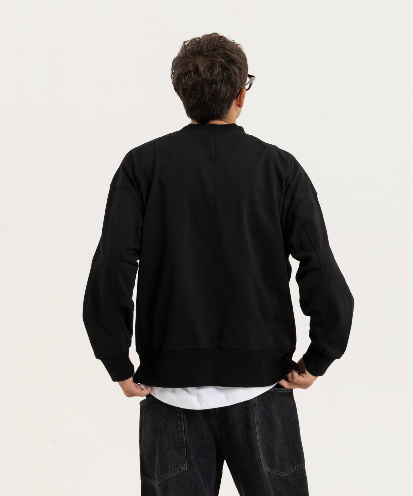 【ブラック】OVER SIZE SWEAT PULLOVER/オーバーサイズスウェットプルオーバー