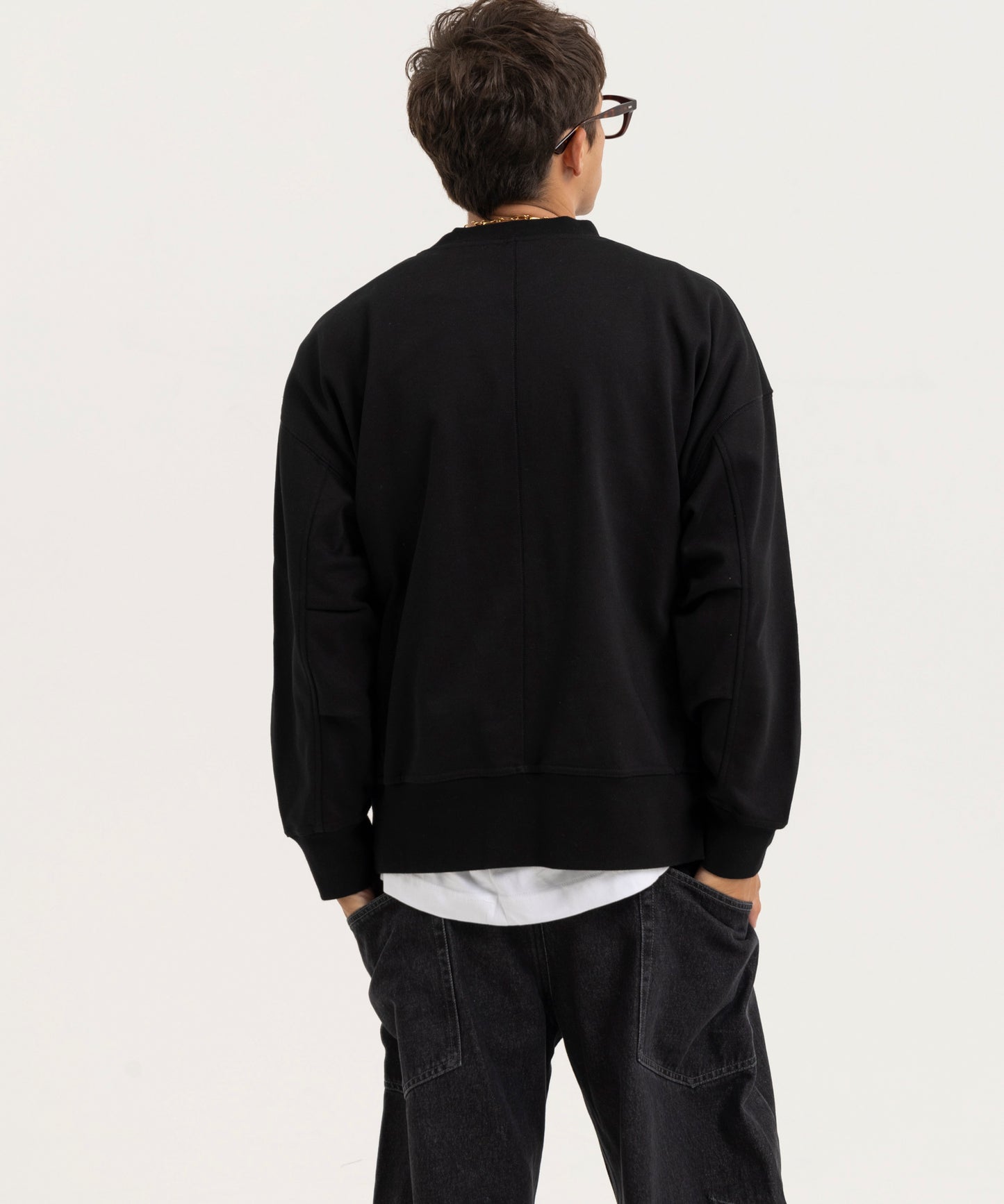 【ブラック】OVER SIZE SWEAT PULLOVER/オーバーサイズスウェットプルオーバー