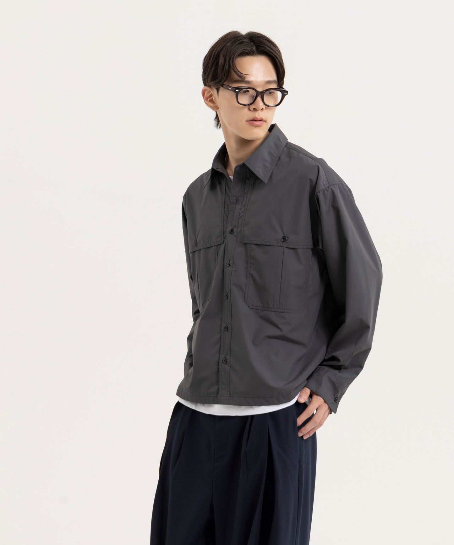 【ダークグレー】LOOSE FIT SHIRTS/ルーズフィットシャツ