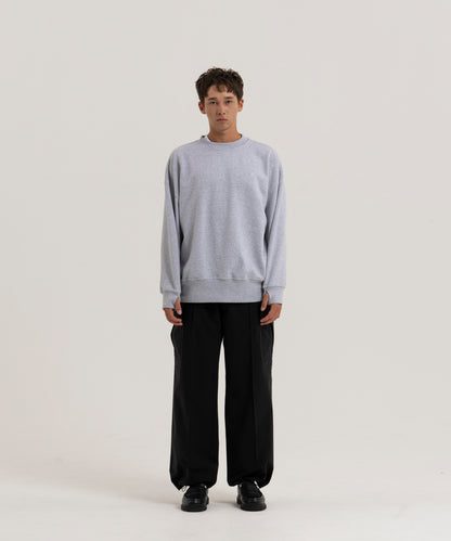 【グレー】OVER SIZE SWEAT PULLOVER/オーバーサイズスウェットプルオーバー