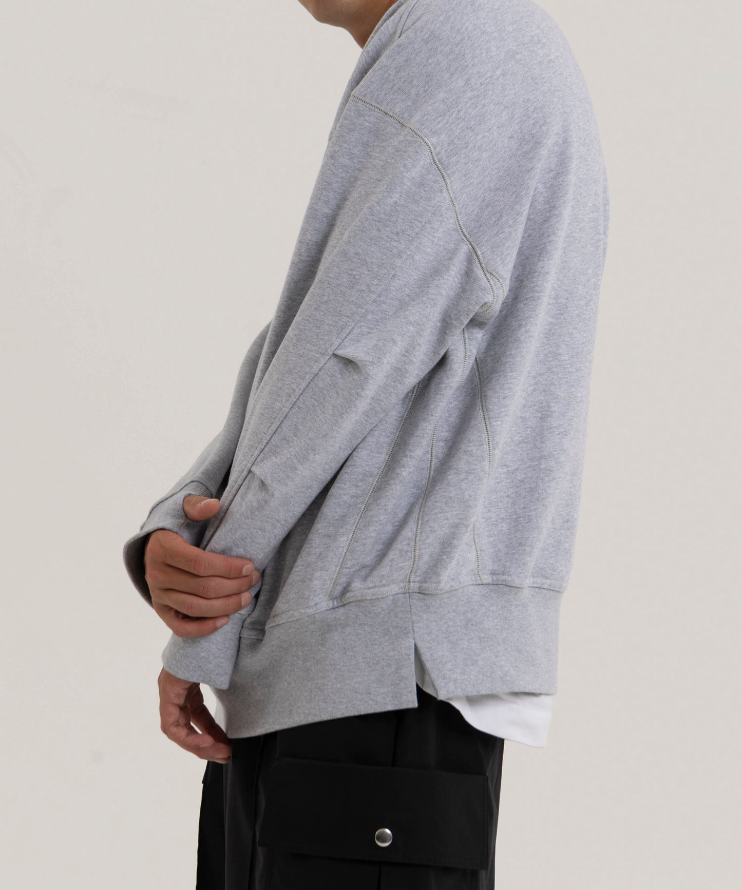 【グレー】OVER SIZE SWEAT PULLOVER/オーバーサイズスウェットプルオーバー