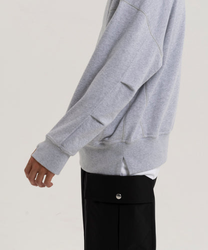 【グレー】OVER SIZE SWEAT PULLOVER/オーバーサイズスウェットプルオーバー