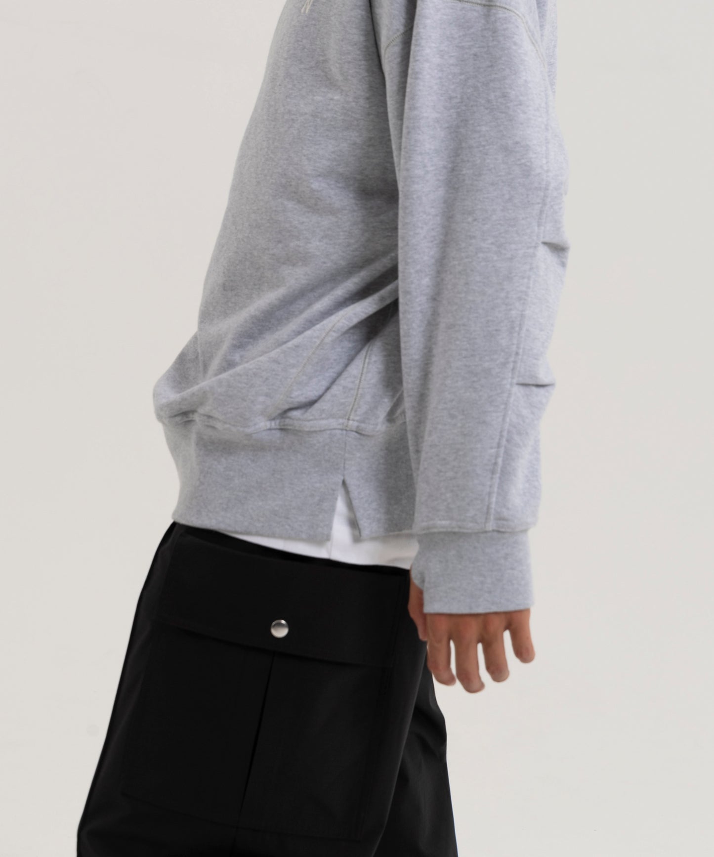 【グレー】OVER SIZE SWEAT PULLOVER/オーバーサイズスウェットプルオーバー