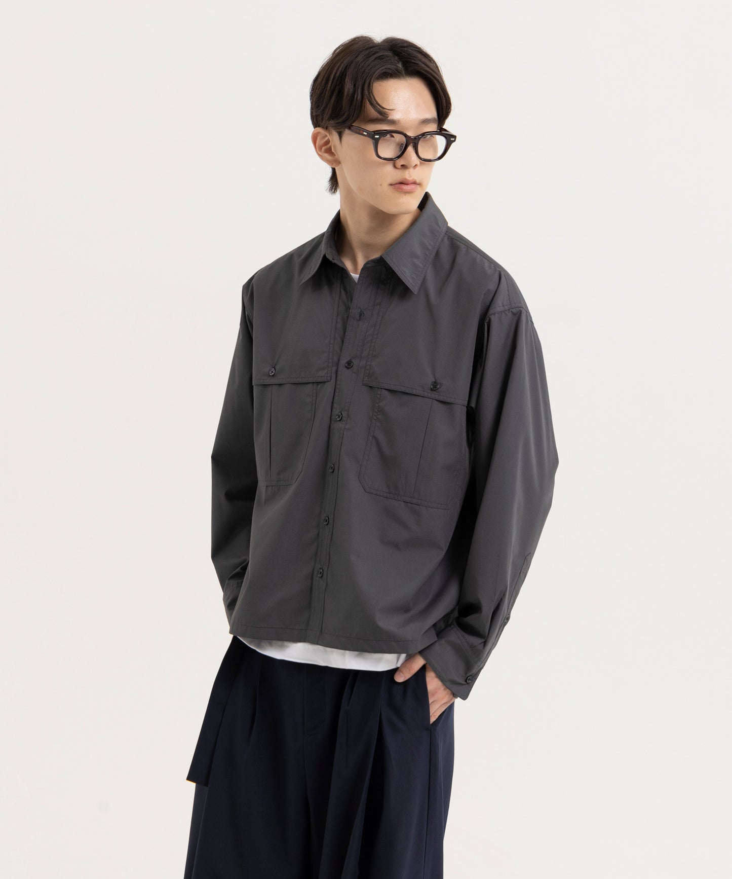 【ダークグレー】LOOSE FIT SHIRTS/ルーズフィットシャツ