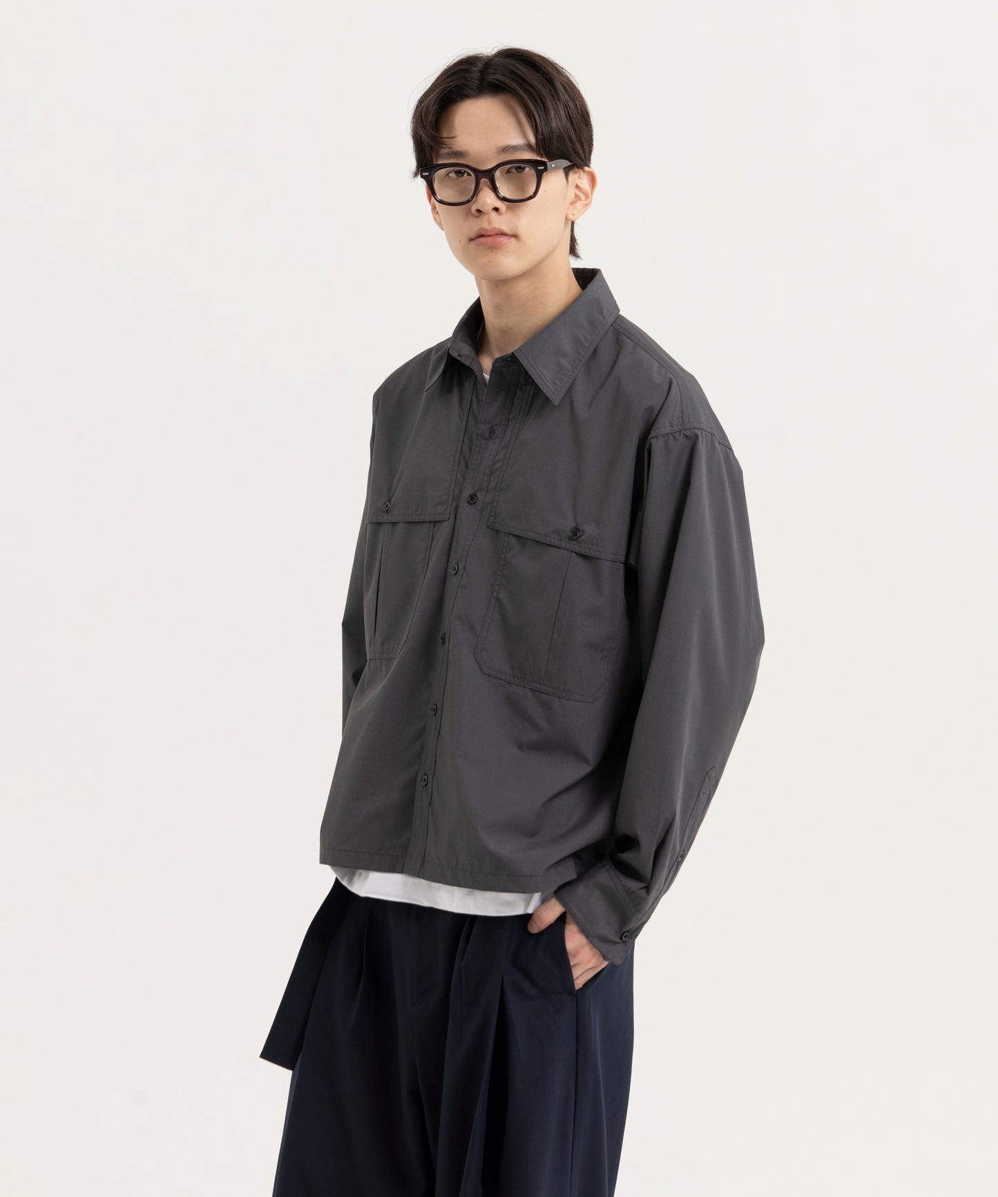 【ダークグレー】LOOSE FIT SHIRTS/ルーズフィットシャツ