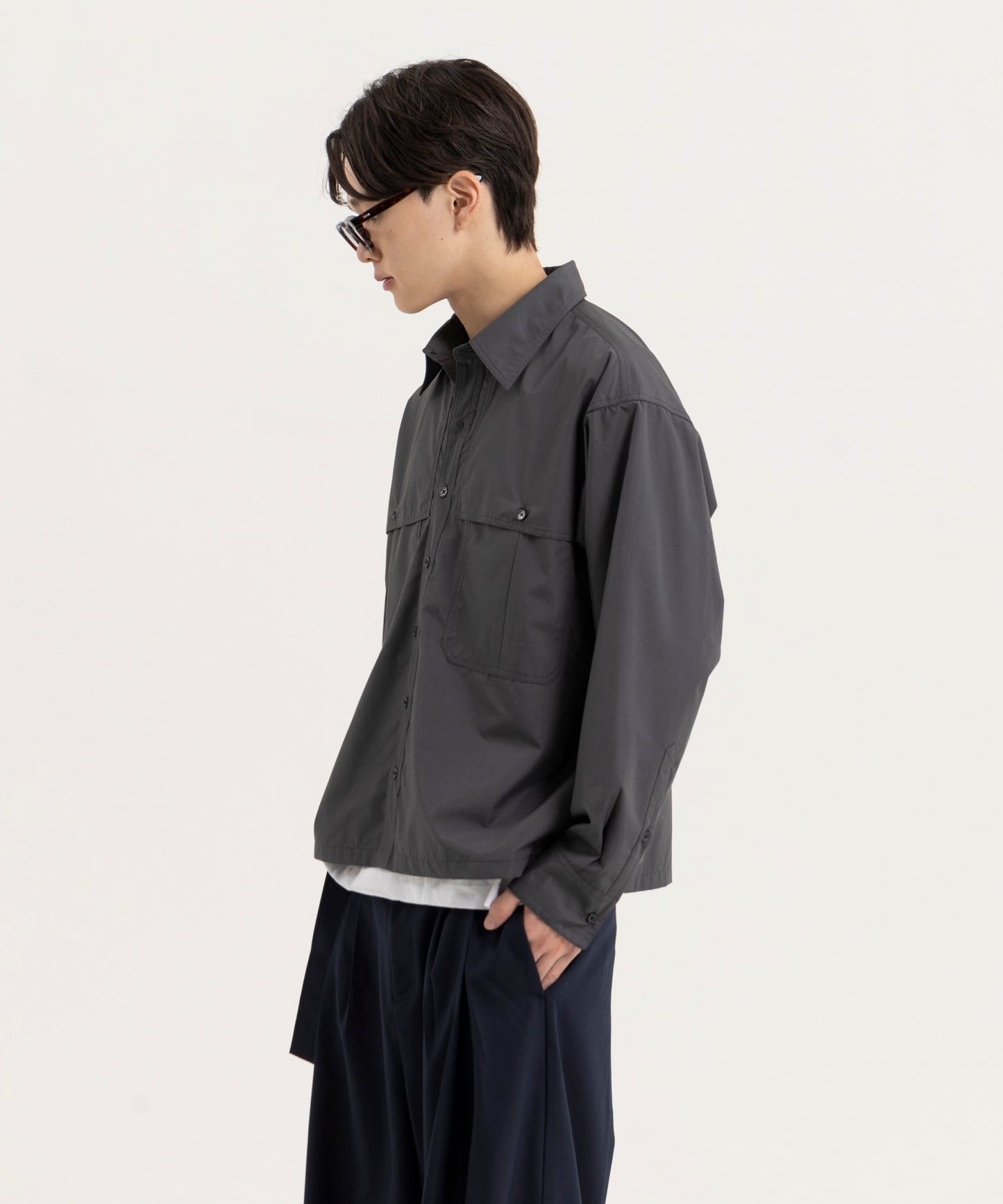 【ダークグレー】LOOSE FIT SHIRTS/ルーズフィットシャツ