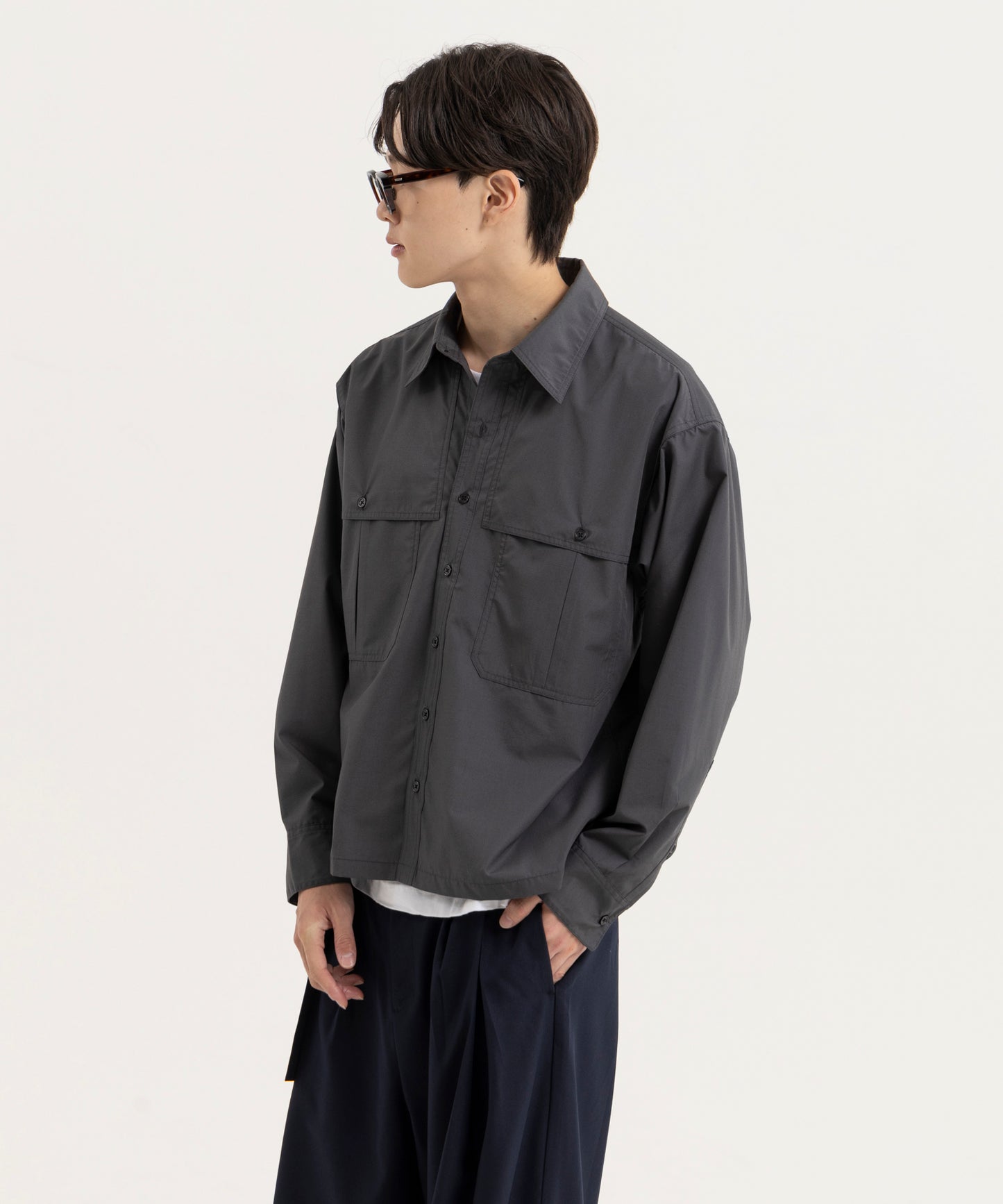 【ダークグレー】LOOSE FIT SHIRTS/ルーズフィットシャツ