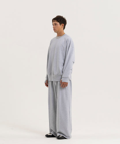 【グレー】PIN TUCK SWEAT WIDE PANTS/ピンタックスウェットワイドパンツ