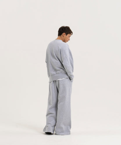 【グレー】PIN TUCK SWEAT WIDE PANTS/ピンタックスウェットワイドパンツ