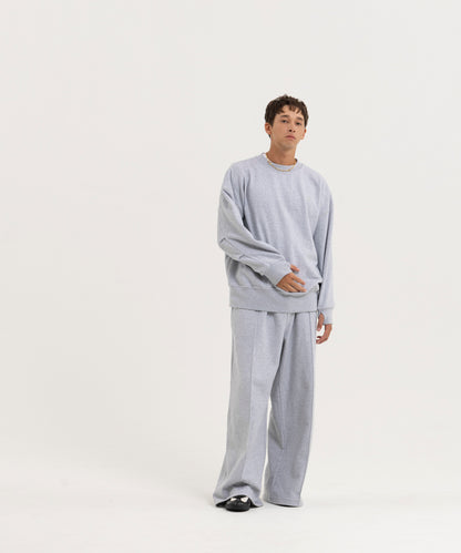 【グレー】PIN TUCK SWEAT WIDE PANTS/ピンタックスウェットワイドパンツ