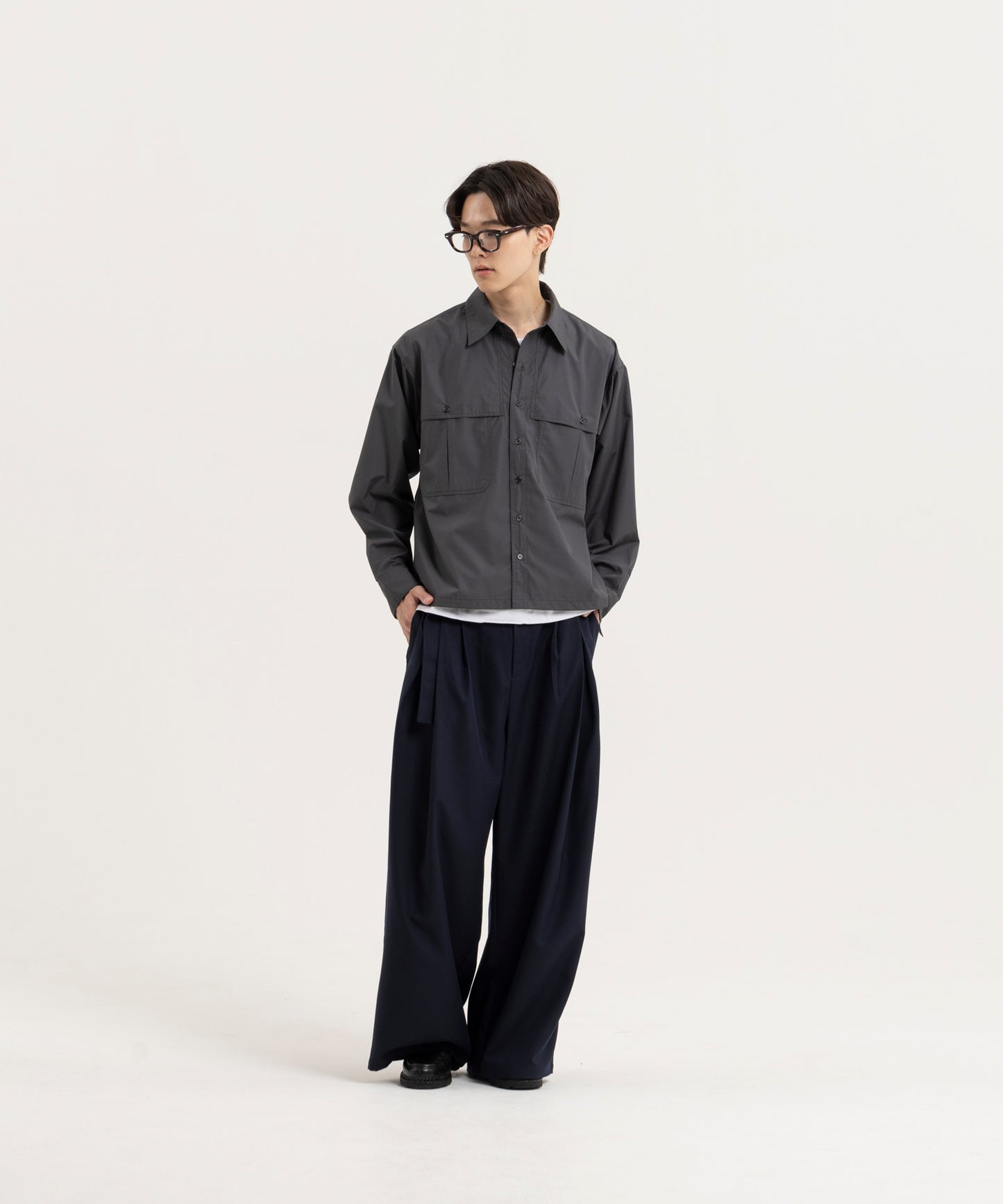 【ダークグレー】LOOSE FIT SHIRTS/ルーズフィットシャツ