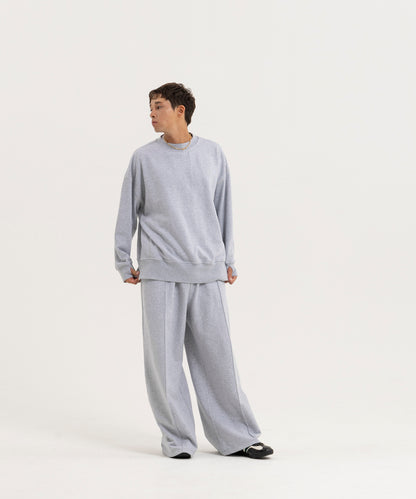 【グレー】PIN TUCK SWEAT WIDE PANTS/ピンタックスウェットワイドパンツ