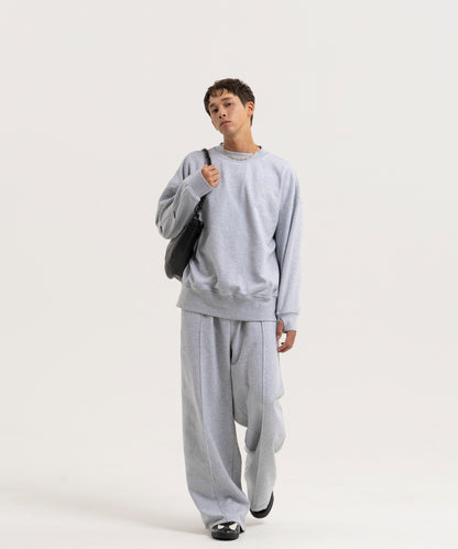 【グレー】PIN TUCK SWEAT WIDE PANTS/ピンタックスウェットワイドパンツ