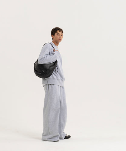 【グレー】PIN TUCK SWEAT WIDE PANTS/ピンタックスウェットワイドパンツ