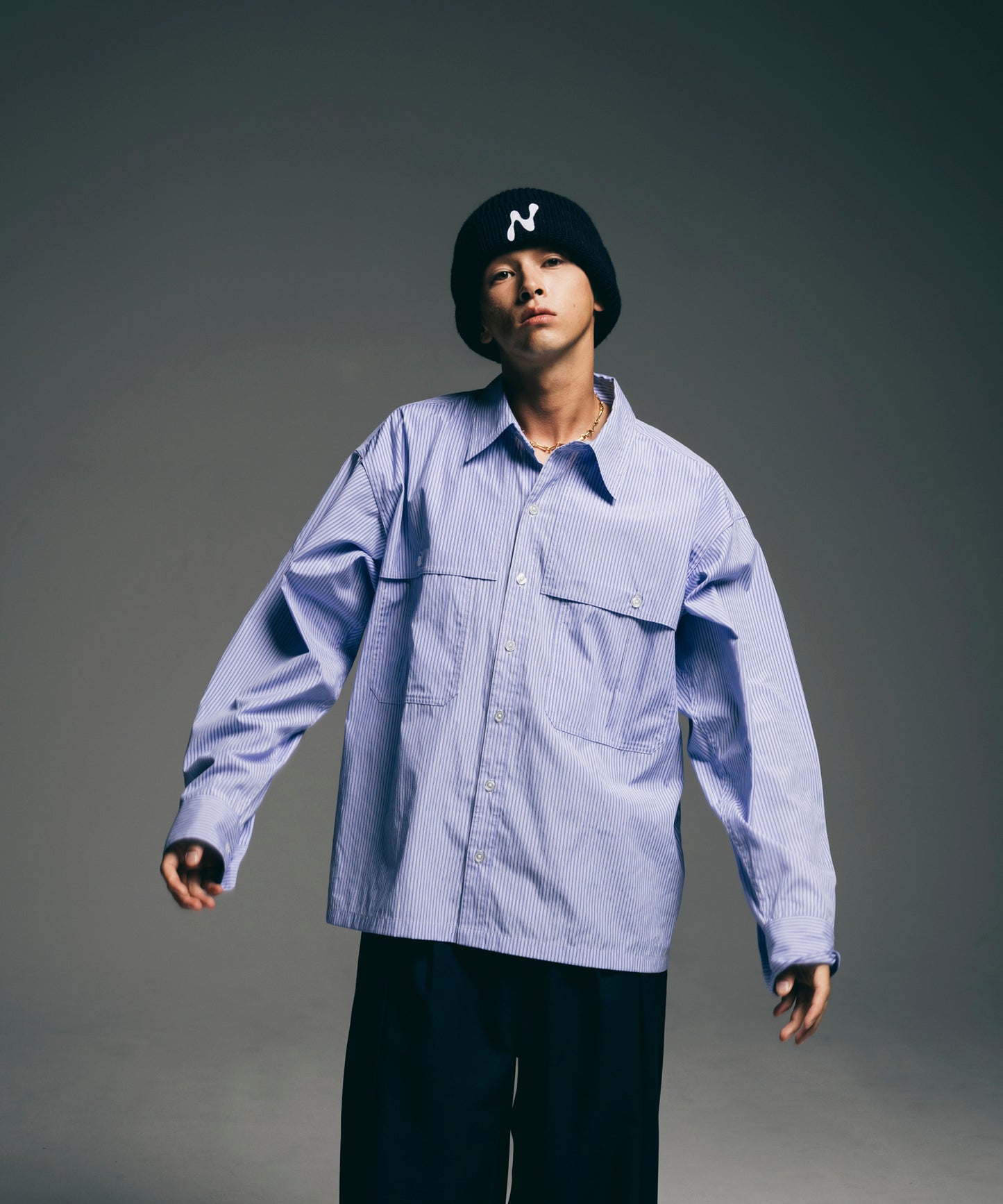 【ストライプ】LOOSE FIT SHIRTS/ルーズフィットシャツ